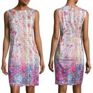 Elie tahari emory‎ floral sheath dress w/ beading